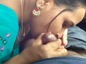 Bhabi and her lover's passionate car ride with oral sex and kissing
