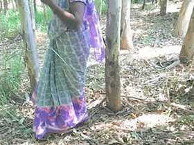 Indian village woman has outdoor sex