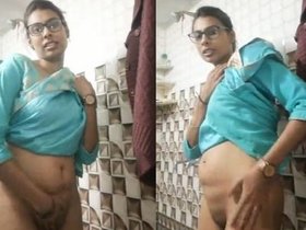 Indian bhabi displays and engages in sexual activity