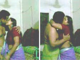 Indian aunt in saree engages in intimate activities with her spouse