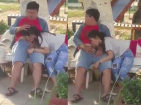 Steamy encounter of a college girl giving oral to a large penis in an outdoor setting