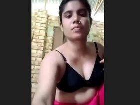 Village woman fulfills her desires with a cucumber
