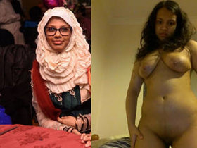 Nude video of attractive woman wearing hijab