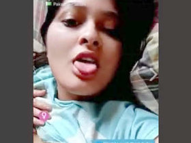 Aroused woman has a nude video chat