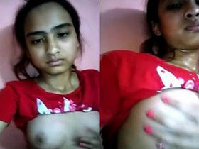 A pretty Indian girl records herself pleasuring herself