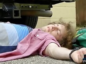 Huge tits black MILF causes and solves an accident