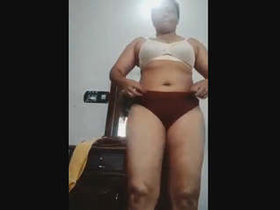 South Indian housewife reveals her breasts and intimate area