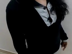 A teenage amateur performs a deep oral sex act