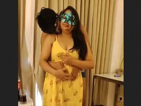 Indian wife pleasures herself with her boss husband in a hotel room