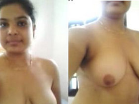 Indian college girl flaunts her breasts and vagina