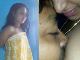 Indian bhabi's boyfriend pleases her with a sensual breast sucking session