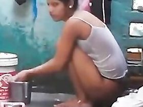 Unprofessional cutie lets this guy watch this hottie take a shower outdoors