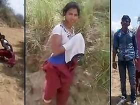 Hillbilly lovers caught voyeurizing outdoors in viral Desi mms video