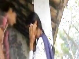 Indian outdoor sex clip with a rustic cutie in uniform