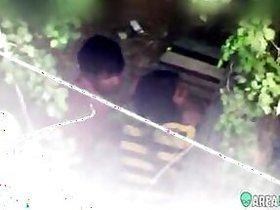 Unsatisfied hot Tamil schoolgirl gives a blowjob to her boyfriend outdoors in the park, XXX Desi MMC