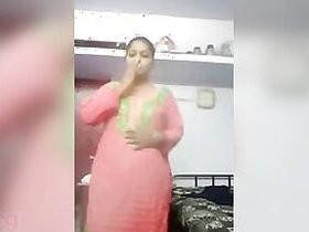 South Indian obese girl striptease tease video