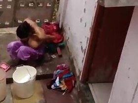 Big boobs desi bhabha video in the shower filmed by a neighbor outdoors