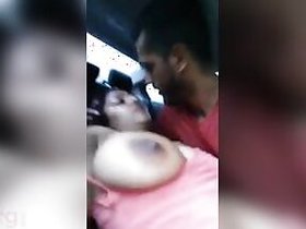 Rich girlfriend Desi sucks cock in car