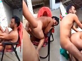 Rustic Indian wife gets face-fucked hard in open yard MMC