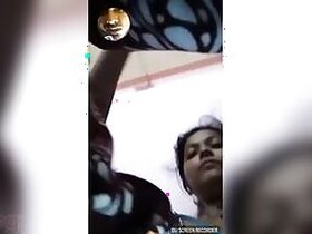 Desi Indian girl with big tits on a video call with her lover