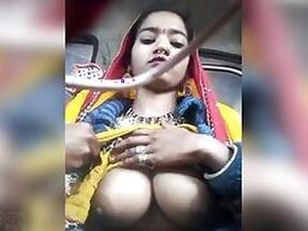 Lush-chested girl from Rajasthani shows off her big tits on webcam