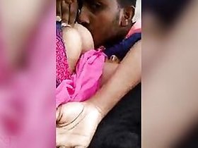 Pretty Indian girl sucking her breasts to her lover MMC sex clip