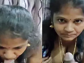 Mature South Indian wife gives a hot blowjob