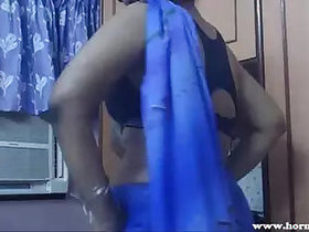 Horny Lily in a Blue Sari Desi Nanny Sex Video