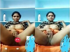 Horny Desi Girl with big tits and rubbing her pussy Video call
