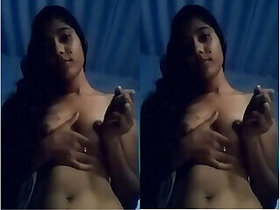 Pretty girl shows her tits and pussy part 2