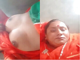 Horny Bhabhi showing her tits and wet pussy