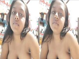 Sexy girl shows her tits and pussy