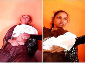 Desi Girl with Huge Tits, Pinned by Lover