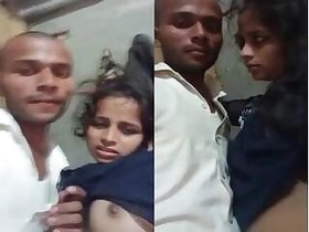 Desi Lover Sucking tits and getting laid