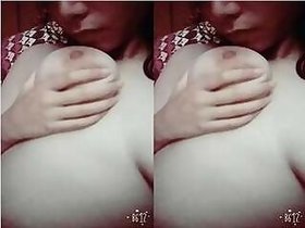 Sexy Girl Enjoys Hard Sex with a Banana and Sucking Her Tits Part 2